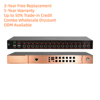 Conmutador KVM de 16 Puertos ODM HDMI 4K 30Hz Compatible con Escaneo Automático EDID USB 2.0 Tecla de Acceso Rápido Control IP RS232 para Gestión de Múltiples Servidores