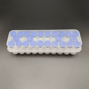 Caja de Almacenamiento para Viales de Plástico de 3 ml y 24 Celdas, Organizador de Muestras de Alta Capacidad para Laboratorios Farmacéuticos e Instalaciones de Investigación Cosmética - Product Image 1