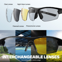Lunettes de soleil de sport OEM personnalisées TR90 à verres interchangeables, photochromiques, UV400, miroir, semi-cerclées, fabriquées en Chine
