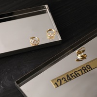 Maxery Nouveauté Plateau de service en acier inoxydable poli miroir, plateau à bijoux, décoration d'intérieur, pièces de luxe, personnalisation du LOGO