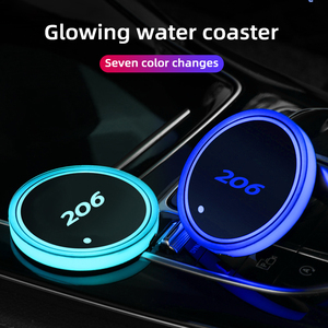 Posavasos luminoso para taza de agua de coche, 7 luces Led de ambiente coloridas para coche para <span class=keywords><strong>Peugeot</strong></span> <span class=keywords><strong>206</strong></span>, logotipo de coche, <span class=keywords><strong>accesorios</strong></span> de luces de ambiente Cupmat - Product Image 2