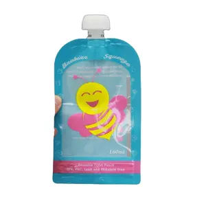 Custom Stand Up Refillable Squeeze Doypack Spout Liquid Fruit Yogurt Packaging Bag Pla Biodegradable Reusable Baby Food Pouch