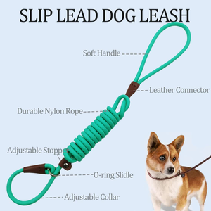 High Quality PU Leather Nylon Rope Multi-Functional Adjustable Training Slip <b>Dog</b> <b>Leash</b> Stylish and Durable Modern Fashion - Product Image 3