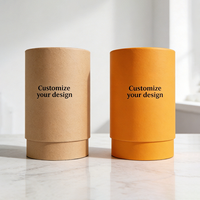 Tube en papier kraft rond écologique non couché, taille personnalisée, pour l'emballage de produits alimentaires, noix, snacks, thé, café, cadeaux et présentation de marques