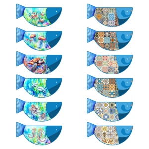 Mediterranean Pattern Fish Shape Ceramic Cork Eco-Friendly Heat Resistant <b>Trivet</b> Multi-Coloured Decorative Hot Dishes Mats Pads - Product Image 2