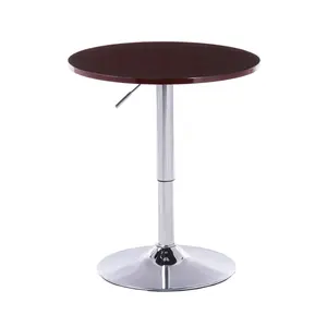 Mesa de café redonda moderna estilo europeu, com pernas de elevação ajustáveis de metal, para bar e bistro