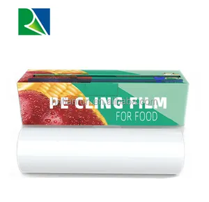 Film lekat pvc kualitas tinggi untuk pembungkus makanan satu rol pembungkus kelas makanan