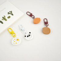 Pendentif Assiette de Petit-Déjeuner Imprimée UV KC166, Jouet Alimentaire Amusant, Porte-clés Métallique Fait Main, Accessoire de Sac à Dos Cœur de Fille, Couple