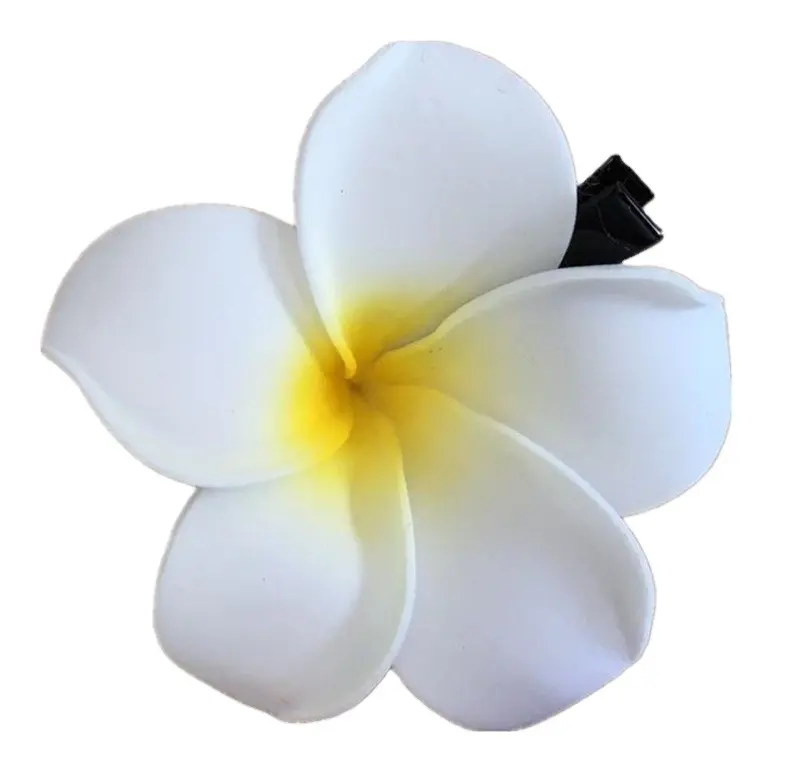 Hawaii Flower Faux Frangipani For Headwear Egg Decor Flower With Clip Artificial Plumeria Eva Foam Hawaii Flowers Artificial