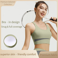 Débardeur de yoga dos nageur color block pour femme, soutien-gorge de sport anti-choc à maintien élevé avec coussinets amovibles pour la gym, le fitness et l'entraînement