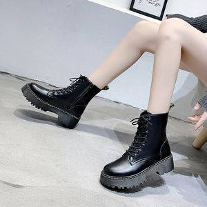 Stivali da <span class=keywords><strong>Donna</strong></span> con Suola Spessa e Caviglia Alta, Stile Punk Classico, Allacciatura alla Moda, Vendita Diretta dalla Fabbrica - Product Image 4