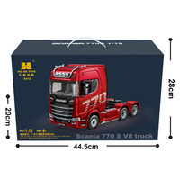 Camion tracteur RC HUINA 1501 770S V8 à l'échelle 1/18, couleur rouge, 2,4 GHz, 19 canaux, lumière, son, chargeur, télécommande, cadeau d'anniversaire parfait pour les enfants