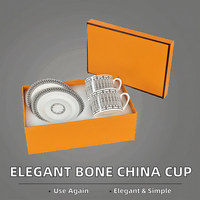 Tasse à café en céramique réutilisable 220 ml, design minimaliste et luxueux, en porcelaine fine, idéale pour le thé de l'après-midi, personnalisable et créative, pour cadeaux promotionnels.