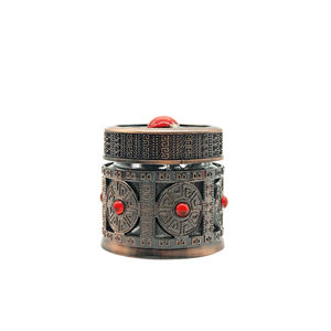 Frasco de Metal de aleación para cosméticos, frasco de vidrio con gemas, de bronce, 25ml, 50ml, 100ml - Product Image 1