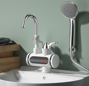 Robinet <span class=keywords><strong>chauffe</strong></span>-<span class=keywords><strong>eau</strong></span> instantané électrique Bokai RX-018 en acier inoxydable, affichage LED, étanche IPx4, 3000W - Product Image 5