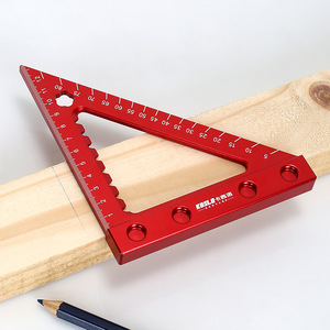 Triangular Ruler 6 Inches Aluminum Alloy Thickened Woodworking Measuring Tool - Product Image 2