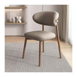 Chaise de Salle à Manger Moderne en Cuir avec Dossier Circulaire, Meuble Convient pour Cuisine et Salon - Product Image 6