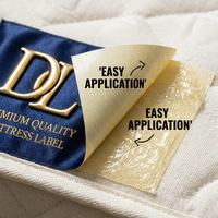 Étiquettes tissées en polyester haute densité avec broderie d'angle, logo personnalisé écologique pour matelas, textiles de maison et meubles