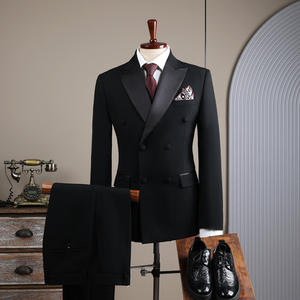 <span class=keywords><strong>Costume</strong></span> de Mariage Formel Homme Haut de Gamme Britannique Trois Pièces Double Boutonnage pour Adulte, En Laine Peignée, Fermeture Éclair Plate, <span class=keywords><strong>Costume</strong></span> d'Affaires - Product Image 1