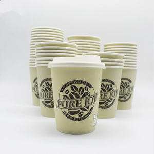 Green Treasure Biodegradable Logo blanco kraft para bebida caliente 4oz/8oz/10oz/12oz/16oz/20oz taza de café de papel impresa personalizada con tapa - Product Image 5
