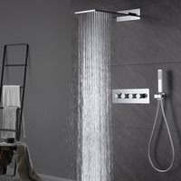 Kit de Douche Thermostatique Chromé 2026 en Promotion - Ensemble de Salle de Bain Soudé de Haute Qualité à 3 Fonctions avec Douchette Cascade et Douchette à Main