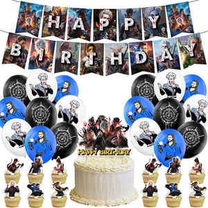 Set de Decoración para Fiesta de Cumpleaños de Astarion de <span class=keywords><strong>Baldur</strong></span>'<span class=keywords><strong>s</strong></span> <span class=keywords><strong>Gate</strong></span> 3 con Banderines, Adornos para Pastel, Globos y Espirales Colgantes para Fanáticos de BG3 - Product Image 1