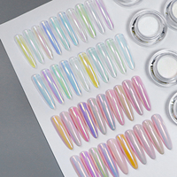 Poudre chromée Aurora Chameleon, pigment irisé pour ongles, poudre miroir soyeuse pour nail art, poudre chromée
