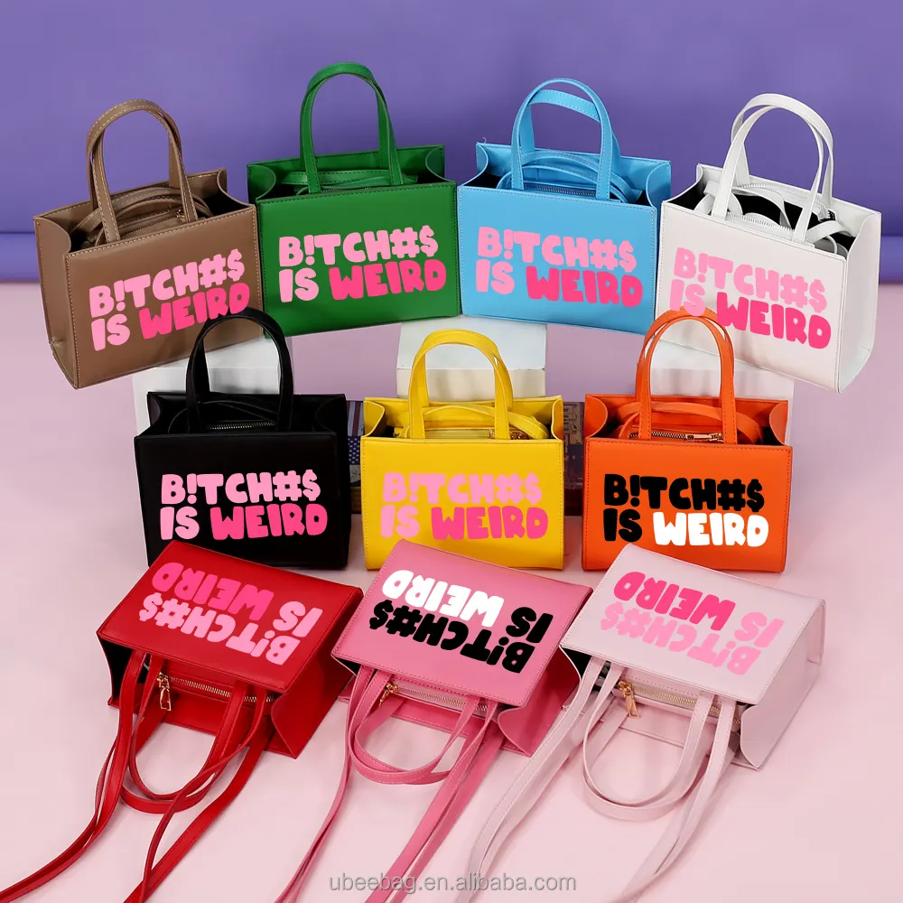 Designer Custom B!tch is weird Bags mini leather Handbags Tote letter print Hand Bags purses Luxury Handbags women