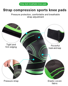Rodillera de Neopreno <span class=keywords><strong>con</strong></span> Soporte de Compresión Tejida, Vendaje Elástico y Cinchas Bilaterales - Product Image 4