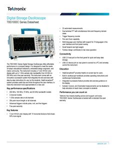 Tektronix TBS 1102C 100MHz 2 Channels Desktop Digital Oscilloscope with 7-inch Display and 1GSa/s Sample Rate - Product Image 3