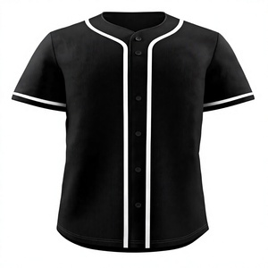 Camiseta de Béisbol Unisex de Manga Corta, Color Sólido, con Botones, Transpirable, de Secado Rápido, Poliéster, Ropa Deportiva para Adultos, Logotipo Frontal - Product Image 4