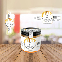 Étiquettes personnalisées pour pots de miel, impression dorée sur papier texturé avec autocollant de scellage pour couvercle, pour emballage de bocaux et bouteilles
