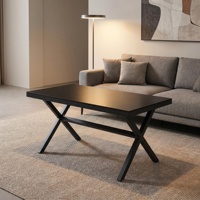 Table d'extérieur en aluminium au design contemporain et durable pour patio, mobilier métallique pour cour, hôtel, parc, couleur marron imperméable