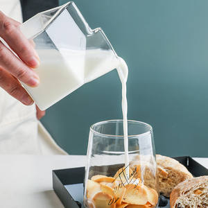 Botellas de Leche Cuadradas de Vidrio de Borosilicato de Alta Calidad al por Mayor, Resistentes al Calor, Sopladas a Mano, Aptas para Lavavajillas y <span class=keywords><strong>Microondas</strong></span> - Product Image 6