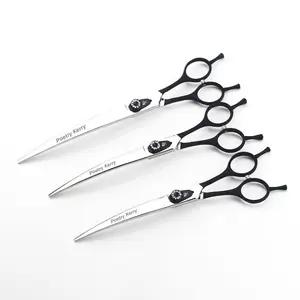 7 / 7.5/8 InchSpecial Design Quality Dog Shears Pet Grooming Scissors Downward Shear Curved shear Japan imported steel Black