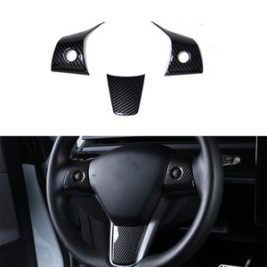 Cubierta Decorativa para Volante de Alta Calidad para Tesla Model 3/Y, Accesorios Decorativos (Fibra de Carbono Brillante), Accesorios para Automóviles - Product Image 1