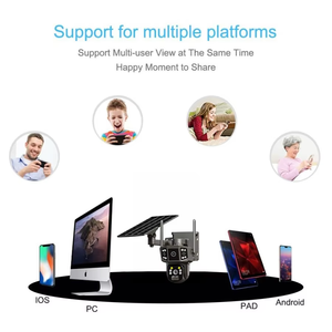 מצלמת אבטחה סולארית HIKWIFI V380 Pro 4K HD PTZ 4G עם ראיית לילה CMOS, זיהוי תנועה חיצוני, סיבוב <span class=keywords><strong>360</strong></span> מעלות, אלחוטית - Product Image 4