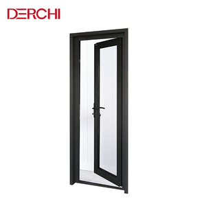 Portes intérieures en verre fumé bon marché de Foshan, cadre en aluminium blanc, portes de salle de bain, portes intérieures d'hôtel, <span class=keywords><strong>porte</strong></span> française à <span class=keywords><strong>double</strong></span> battant - Product Image 3