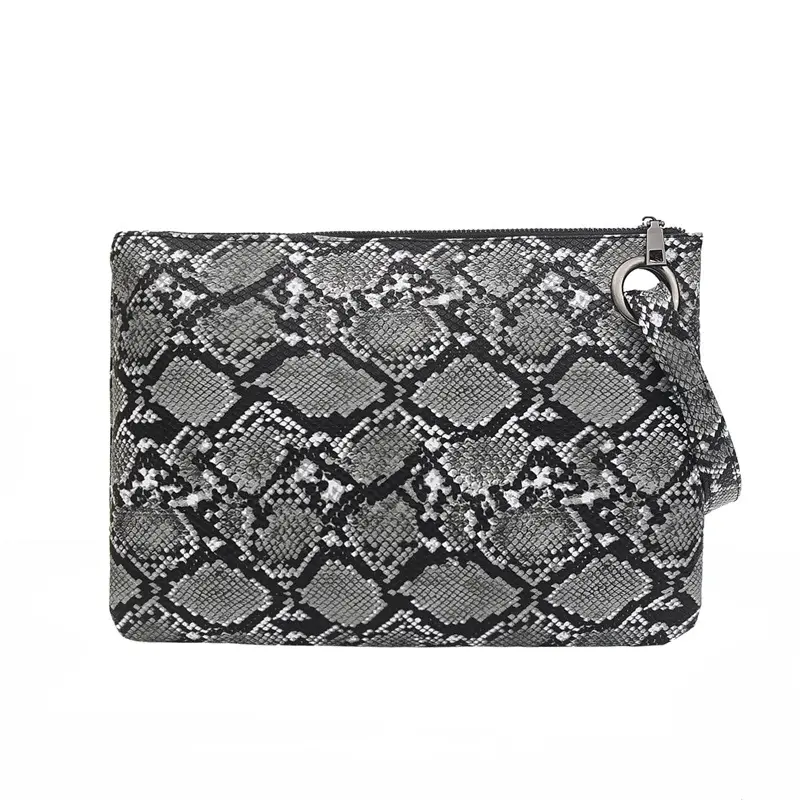 Snake Print Polsbandje Clutch Vrouwen Dagelijks Make Tassen Portemonnee Zachte Pu Leer Geld Telefoon Pouch Toevallige Portemonnee