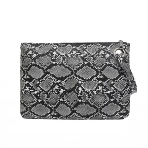 Snake Print Wristlet Clutch Women Daily Makeup Bags Purse Soft PU Leather Money Phone Pouch Casual Wallet