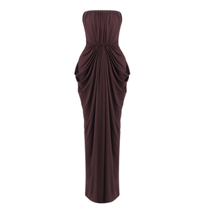 Robe longue sans bretelles Kimshein SB3766, style simple et élégant, robe de soirée formelle, robe à volants, pour banquets, tenue décontractée quotidienne - Product Image 1