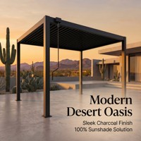 Pergola moderne en aluminium et fer à lames orientables 3x3m 3x4m avec toit manuel réglable, abri solaire pour jardin, vente en gros