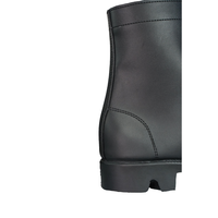 Bottines tactiques en cuir noir pleine fleur personnalisables avec fermeture éclair latérale