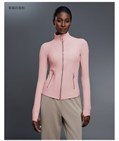 Veste bomber de yoga pour femmes, fermeture éclair dorée, coupe ajustée, manches longues, coupe-vent, respirante, séchage rapide, automne, sports de plein air