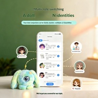 Jouet en peluche interactif vocal IA avec yeux LED, compagnon émotionnel, poupée robot, animal électronique IA - Jouet IA mignon de 3,5 pouces