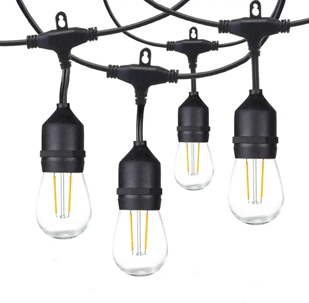 Guirlande lumineuse de fête LED S14 15M, IP65, de qualité commerciale, éclairage d'extérieur, pour Patio, jardin, vacances, mariage