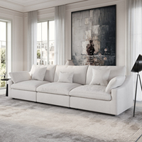 VOXHOME USA auf Lager Dropshipping Chenille-Leinen-Mix-Stoff Wohnzimmer Nordisches Wolken-Weiß Modulares Ecksofa-Set
