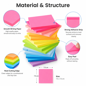 Wholesale Custom Logo Memo Pad <strong>Sticky</strong> <strong>Notes</strong> Stationery Square Shape <strong>Sticky</strong> <strong>Notes</strong> Blank 7.5cm <strong>Note</strong> Pad with Company Name - Product Image 3