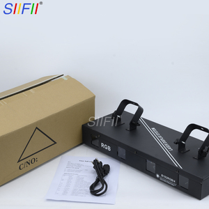Projecteur laser LED 4 têtes RVB pleine couleur avec balayage, contrôle DMX et sonore, intensité variable, Ra85, pour éclairage de scène, discothèque, <span class=keywords><strong>soirée</strong></span>, <span class=keywords><strong>DJ</strong></span> - Product Image 5