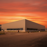 Kits de construction d'entrepôts préfabriqués en structure métallique Mingde MD-SSW-6000, garantie 5 ans, résistance au vent de 41 à 80 mph pour usage industriel